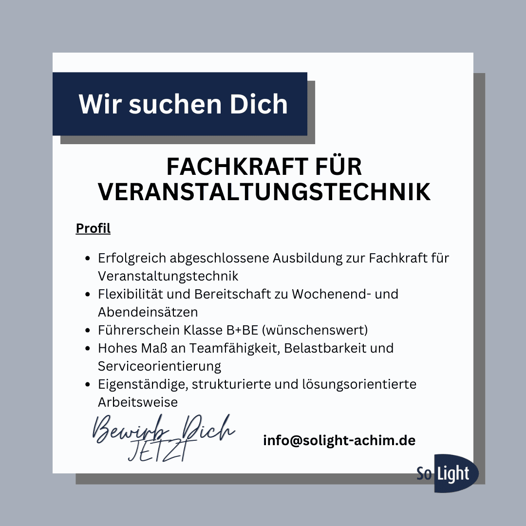 Fachkraft für Veranstaltungstechnik (m/w/d)
